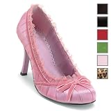 Pleaser Shoes Women's DAINTY-420, 3 1/2 Satin Pleated Pump, Available in 6 Colors