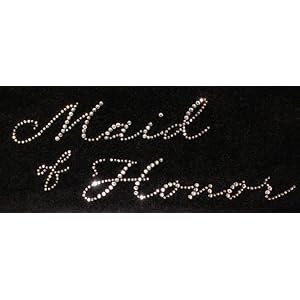 Maid-of-Honor-Large-Iron-On-Rhinestone-Crystal-T-shirt-Transfer