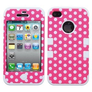 MYBAT IPHONE4AVHPCTUFFIM009NP Premium TUFF Case for iPhone 4 - 1 Pack - Retail Packaging - Dots(Pink/White) MYBAT IPHONE4AVHPCTUFFIM009NP Premium TUFF Case for iPhone 4 - 1 Pack - Retail Packaging - Dots(Pink/White)