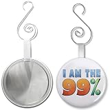 I AM THE 99% OWS Occupy Wall Street Protest 2.25 inch Glass Mirror Backed Ornament
