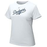 Nike L.A. Dodgers White Ladies Authentic Crew T-shirt