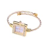 White Square Rhinestone Fashion Girl Lady Women Wrist Bracelet Watch