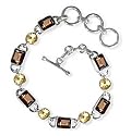 18 Carat Smoky Topaz and Citrine 925 Fine Sterling Silver Gemstone Designer Bracelet, Adjustable Size. Designed By and Exclusively From Beautiful Silver Jewelry