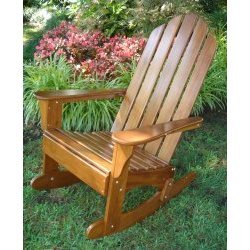 Chinese Oak Adirondack Rocker in Oil Stain (Stain) (47.25"H x 26.75"W x 33.86"D)