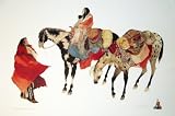 Leaving Winters Camp Art Poster Print by Carol Grigg, 36x24