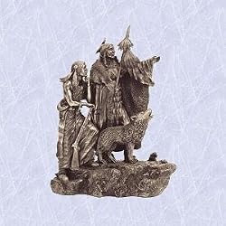 wolf scout hunter statue Indian Style spirits Sculpture