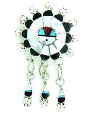 By Zuni Artist Abel Savetsa: Beautiful! Sunface Pendant/Brooch