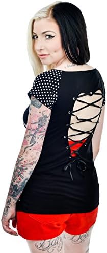 Too Fast Womens Kiss Me Deadly Pyt T-Shirt (Black, S)