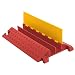 Linebacker CP2X325-Y/O Polyurethane Extra Heavy Duty 2 Channel Cable Protector with T-Shaped Connectors, Yellow Lid with Orange Ramp, 36" Length, 22" Width, 4.13" Height