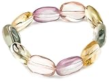 13x18mm Amethyst and Quartz Fancy-Cut Beaded Bracelet