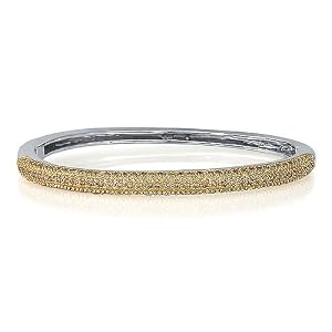 Sterling Silver Bracelet Cubic Zirconia CZ Accent 2-Tone