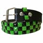 Green & Black 3 Row Stud Belt Removable Buckle Size Medium