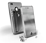 Cellular Line Schutzh&uuml;lle mit Spiegel-Display-Schutzfolie und Reinigungstuch f&uuml;r Apple iPhone 4 silber