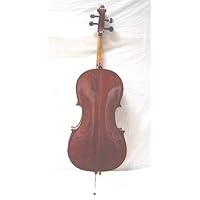 Crystalcello MC500 Oil Varnished Flamed 4/4 Size Orchestra Cello with Lightweight Case + Padded Bag + Bow + Accessories