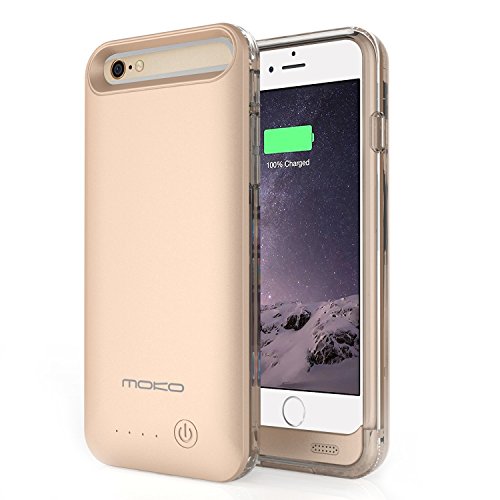 MoKo iPhone 6s / 6 Battery Case - Portable 3100mAh Battery Pack External Rechargeable Protective Charger Charging Case for iPhone 6s / 6 4.7 Inch [MFI Apple Certified][Lifetime Warranty] GOLDEN