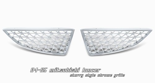 2004 2005 04 05 MITSUBISHI LANCER MESH CHROME STARRY STYLE BUMPER GRILL GRILLE ES OZ