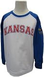 Garb NCAA Kansas Jayhawks Boy's Cody Long-Sleeve Raglan (Small, Royal Blue)