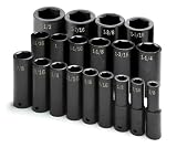 SK Hand Tools 4049 19-Piece 1/2-Inch Drive 6 Point Deep Fractional Impact Socket Set