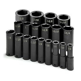 SK Hand Tools 4049 19-Piece 1 2-Inch Drive 6 Point Deep Fractional Impact Socket Set by SK Hand Tools