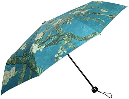 Folding Rain Umbrella With Van Gogh's Painting Blooming Tree UPF Protection