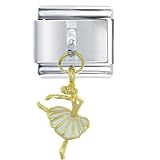 Ballerina White Pugster Italian Charm Bracelet
