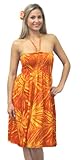 IMAGE OF Flashy Orange Self Printed Halter Tube Dress Party Wear Baby Doll Tunic Xmas Christmas Gift