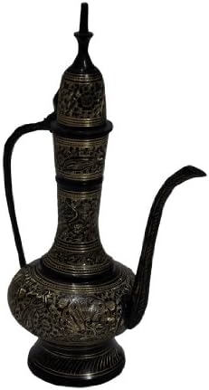 Decorative Indian Handicraft Antique Decoration Piece Brass Surahi Art Home Decor RHND00003