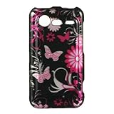 Pink Butterflies Black Protector Case for HTC DROID Incredible 2 ADR6350