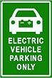 ELECTRIC VEHICLE PARKING sign * street car