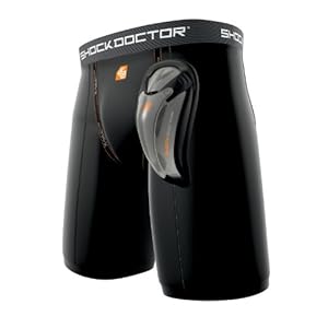 Shock Doctor Men's Compression Short with BioFlex Cup (Large, Black)