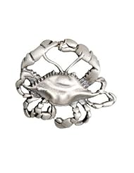 Blue Crab Sterling Silver Antique Relic Finish Charm Medallion - Chain NOT Included