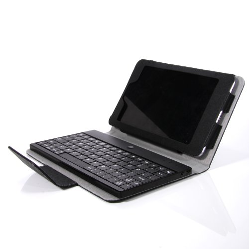 ATC New Wireless Bluetooth 3.0 Keyboard PU Leather Case holster For asus Google Nexus 7 Tablet PC