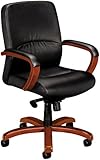 Basyx VL882HSP11 VL880 Series Managerial Mid-Back Leather Chair with Bourbo ....