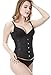 Everbellus Womens 24 Spiral Steel Boned Satin Underbust Waist Training Brocade Corset
