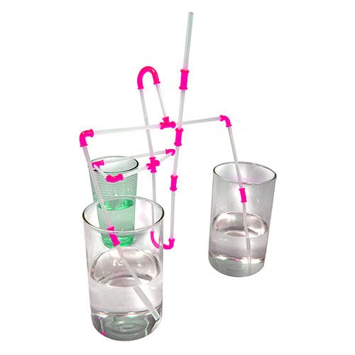 Nuop Design Strawz Connectable Drinking Straws Pink