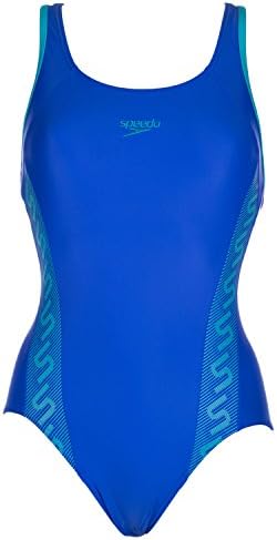 Speedo Women's Monogram Racerback Swimsuit 8 Blue
