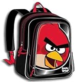 Black Full Size Angry Birds School Backpack with (5 Angry Birds) 17"