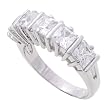 SilverBin Sterling Silver Anniversary Style Radiant Cut CZ Ring