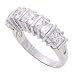 SilverBin Sterling Silver Anniversary Style Radiant Cut CZ Ring