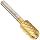 PFERD Cylindrical Carbide Bur, TiN Finish, Double Cut, Radius End