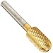 PFERD Cylindrical Carbide Bur, TiN Finish, Double Cut, Radius End