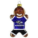 NFL Baltimore Ravens Blown Glass Gingerbread Man Ornament
