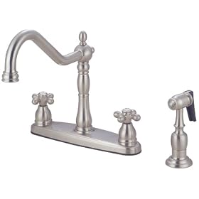 8" Kitchen Deck Faucet, Satin Nickel Finish - By Plumb USA