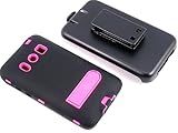 Smile Case Full Protection Case Black on Pink for HTC EVO 4G with Belt Clip ....