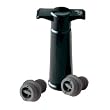 VacuVin 0981460 Weinpumpe schwarz mit 2 Stopfen