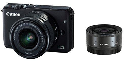 Canon ミラーレス一眼カメラ EOS M10 ダブルレンズキット(ブラック) EF-M15-45mm F3.5-6.3 IS STM EF-M22mm F2 STM 付属 EOSM10BK-WLK