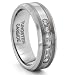 8MM Tungsten Carbide Silver Diamond CZ Mens Wedding Band Ring (Available Sizes 7-14 Including Half Sizes) (8)