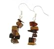 Tiger Eye Chip Earrings - Silver Plated
