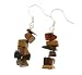 Tiger Eye Chip Earrings - Silver Plated