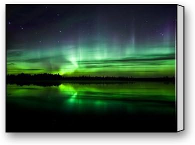 Funnyone Custom Modern Wall Art Decoration for Home Light Green Aurora Borealis Canvas Prints